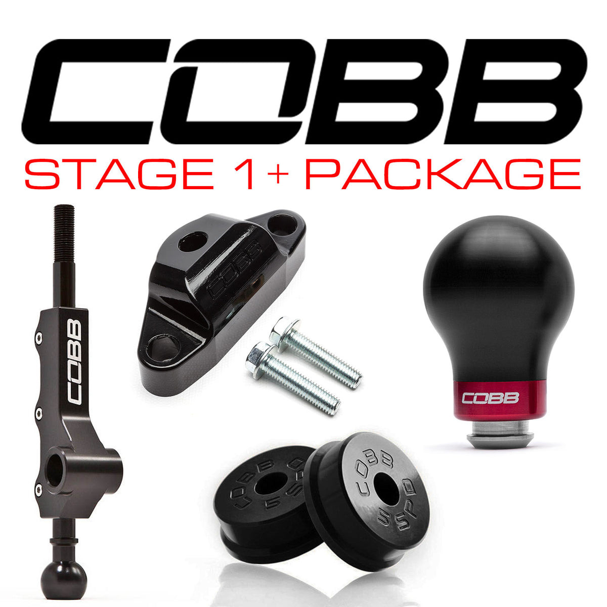 Cobb 08+ Subaru WRX / 05-09 LGT / 06-08 FXT 5MT Stg1+ Drivetrain Pkg (Weighted Knob) - Black - 214X01P-WK-BK