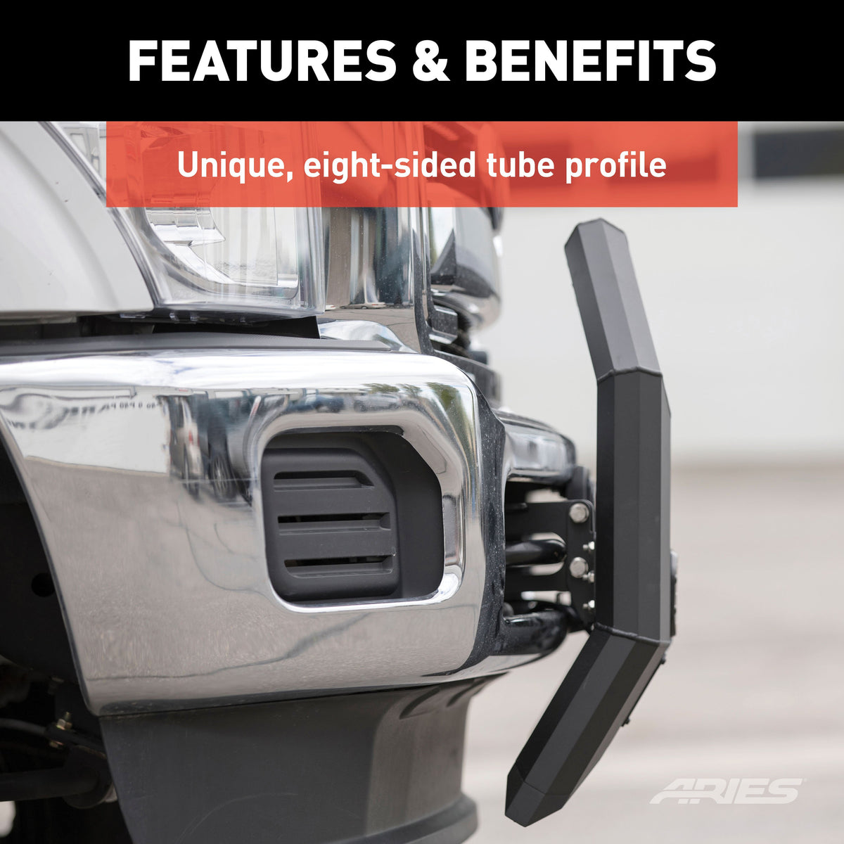 ARIES 2164003 AdvantEDGE Black Aluminum Truck Bull Bar, Select Chevrolet Silverado, GMC Sierra 2500, 3500 HD