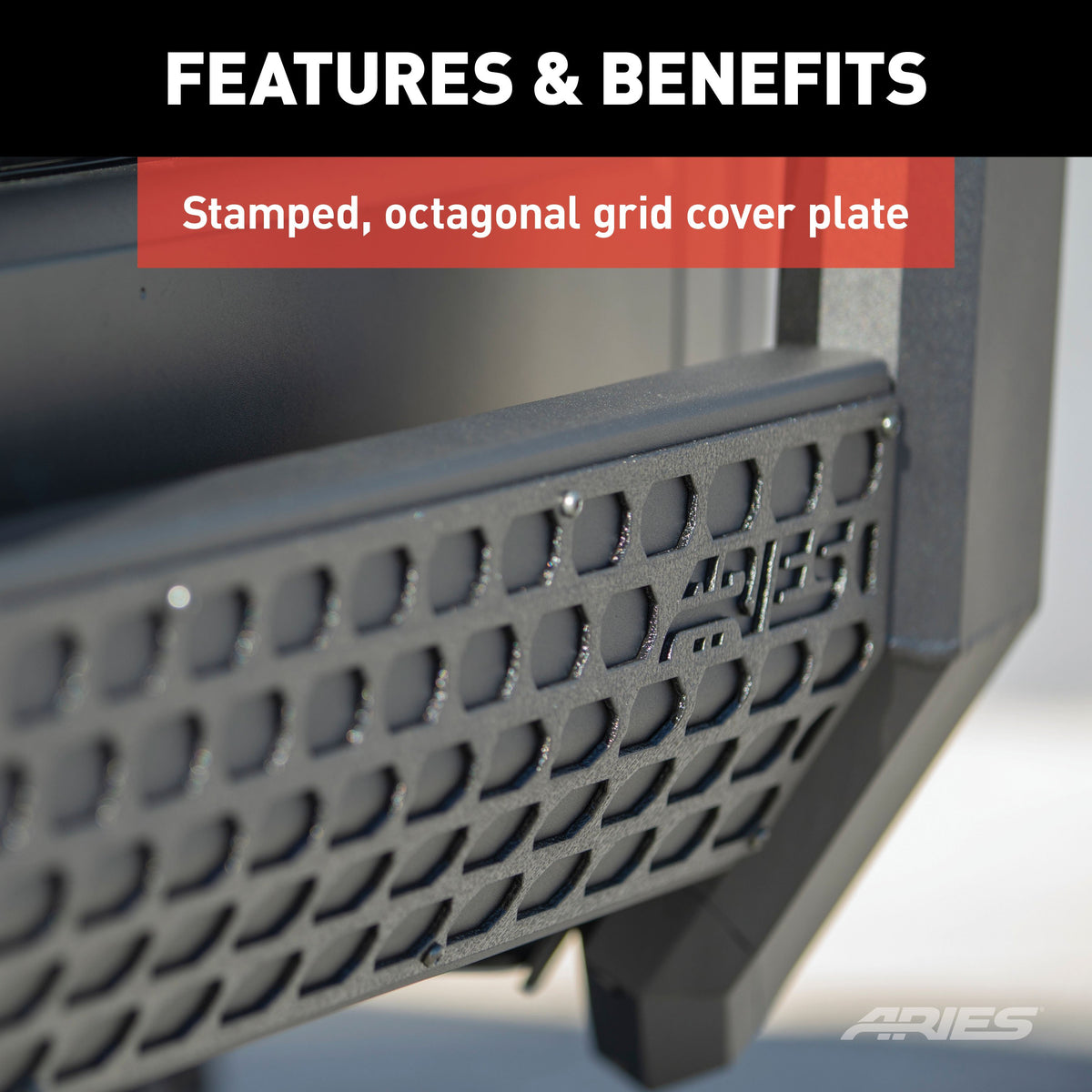 ARIES 2164003 AdvantEDGE Black Aluminum Truck Bull Bar, Select Chevrolet Silverado, GMC Sierra 2500, 3500 HD