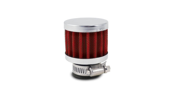 Vibrant Crankcase Breather Filter w/ Chrome Cap 2 1/8in 55mm Cone ODx2 5/8in 68mm Tallx3/8in 9mm ID - 2165