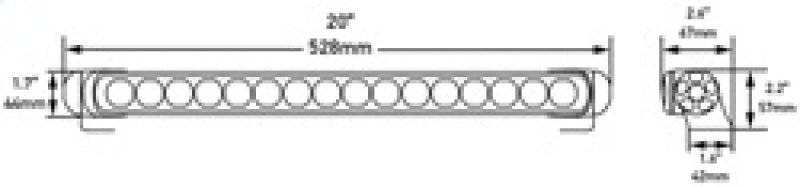 Hella LED Lamp Light Bar 9-33V 470/19in PEN MV ECE - 958130012