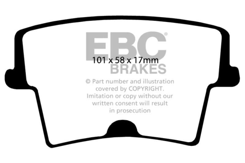 EBC 05-09 Chrysler 300 2.7 Ultimax2 Front Brake Pads - UD1056 for 2006-2023 Dodge Charger - front view