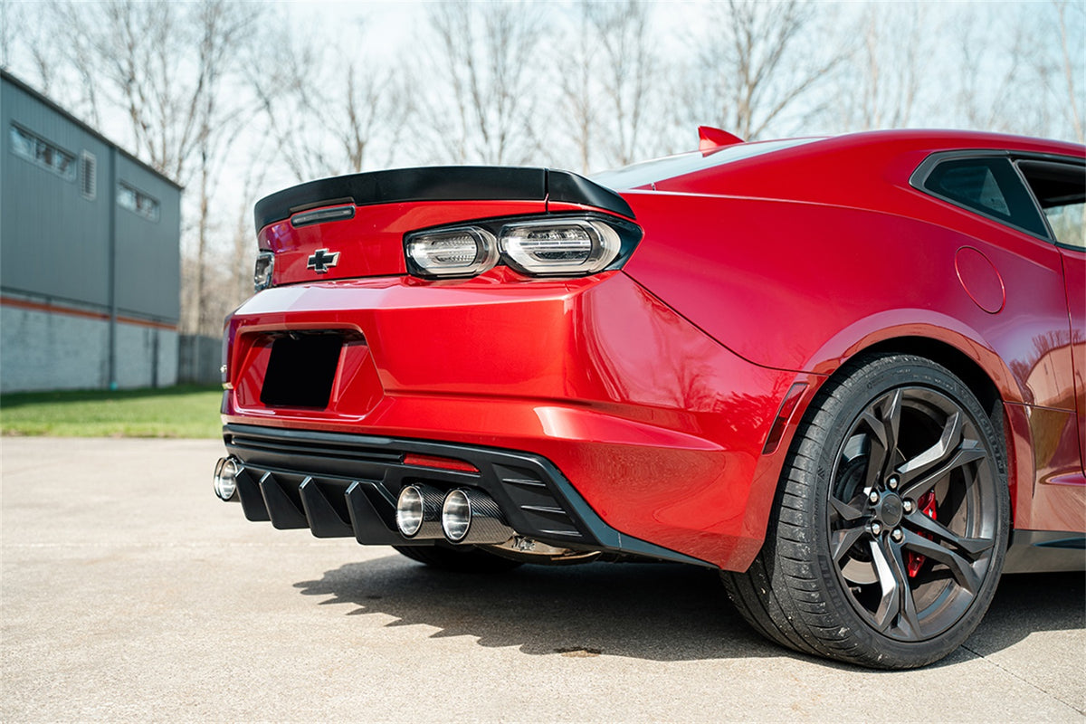Corsa 2016-2024 Chevrolet Camaro SS / ZL1 Valved Axle-Back Exhaust w/ Carbon Fiber Quad Tips - 21789CF