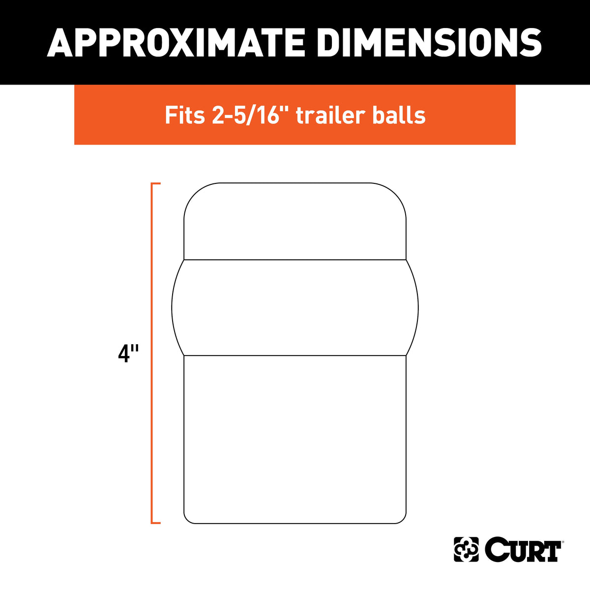 CURT 21810 Black Rubber Trailer Hitch Ball Cover, 2-5/16-Inch Diameter