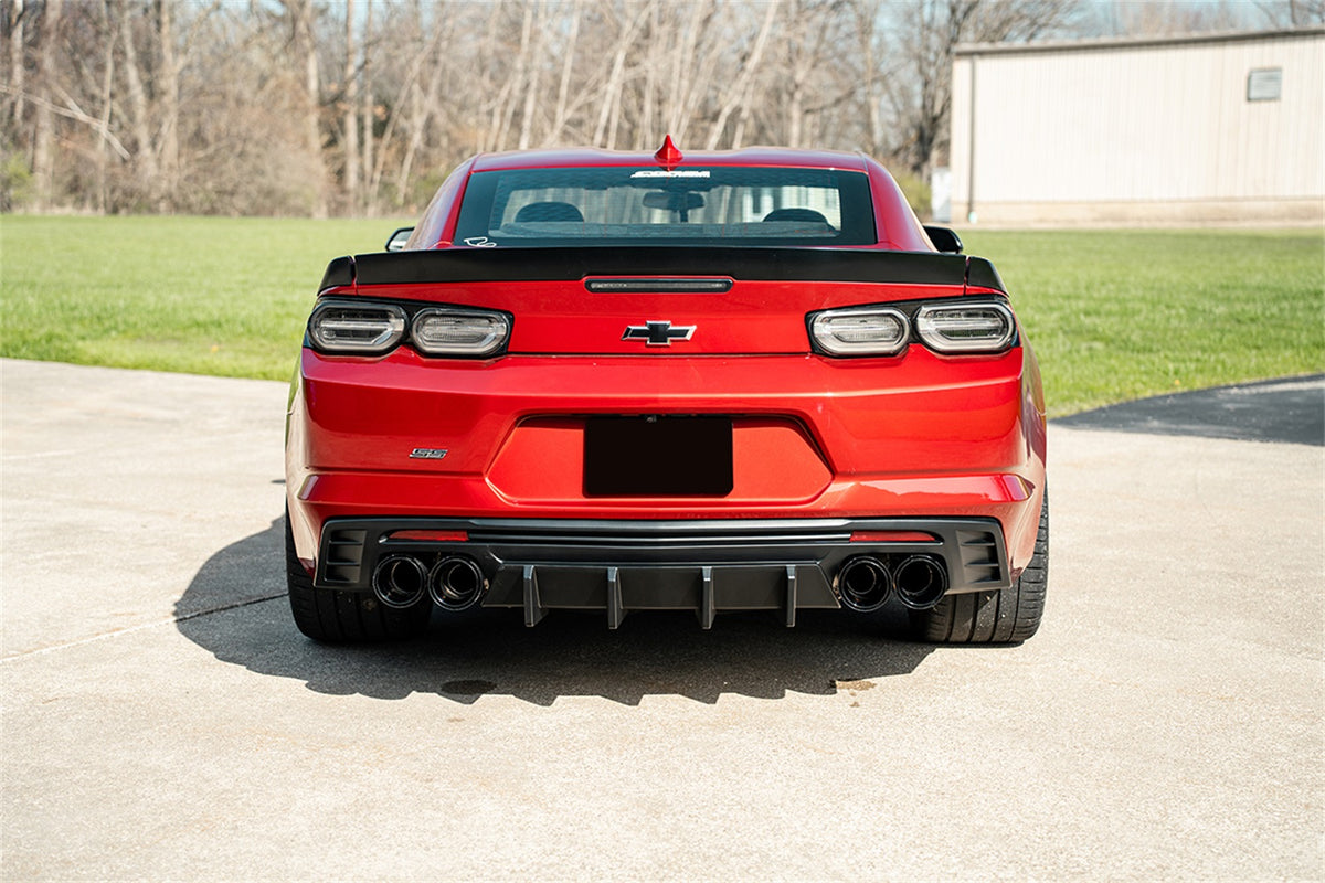 Corsa 2016-2024 Chevrolet Camaro SS / ZL1 Black Carbon Fiber 4.5in Twin Tip Kit - 21835CFBLK