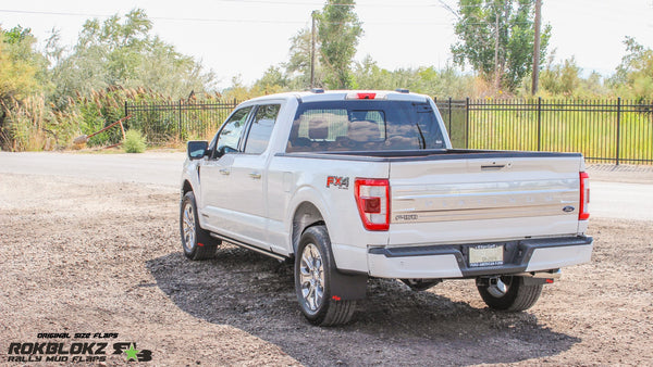 RokBlokz - Ford F-150 2021+ Mud Flaps for 2021-2025 Ford F 150 - front view