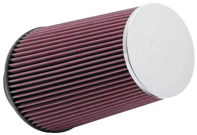 K&amp;N Universal Chrome Filter 3 1/2 inch ID FLG / 6 inch Bottom / 4 1/2 inch CR / 9 inch Length - RC-3690