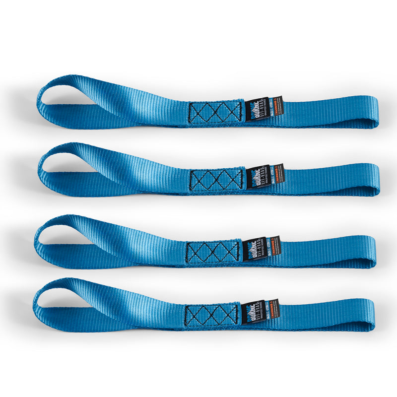Borne Off-Road Soft Loop Tie-Down Straps (4-Pack) Blue - BNRTC-SLP-4BL