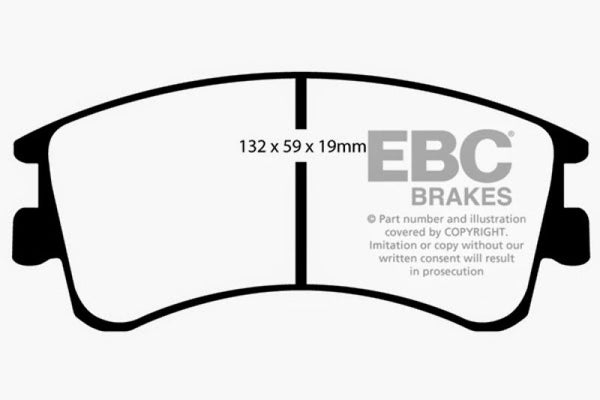 EBC 03-05 Mazda 6 2.3 Yellowstuff Front Brake Pads - DP41465R for 2003-2005 Mazda 6 - front view