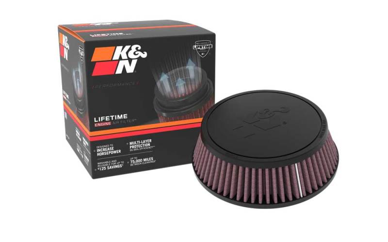 K&amp;N Universal Rubber Filter 0.75in FLG 4.0625in OD 2.1875in Height - RU-4480