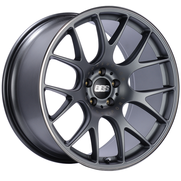BBS CH-R 20x10.5 5x112 ET25 Satin Titanium Polished Rim Protector Wheel -82mm PFS/Clip Required - CH103TIPO by BBS