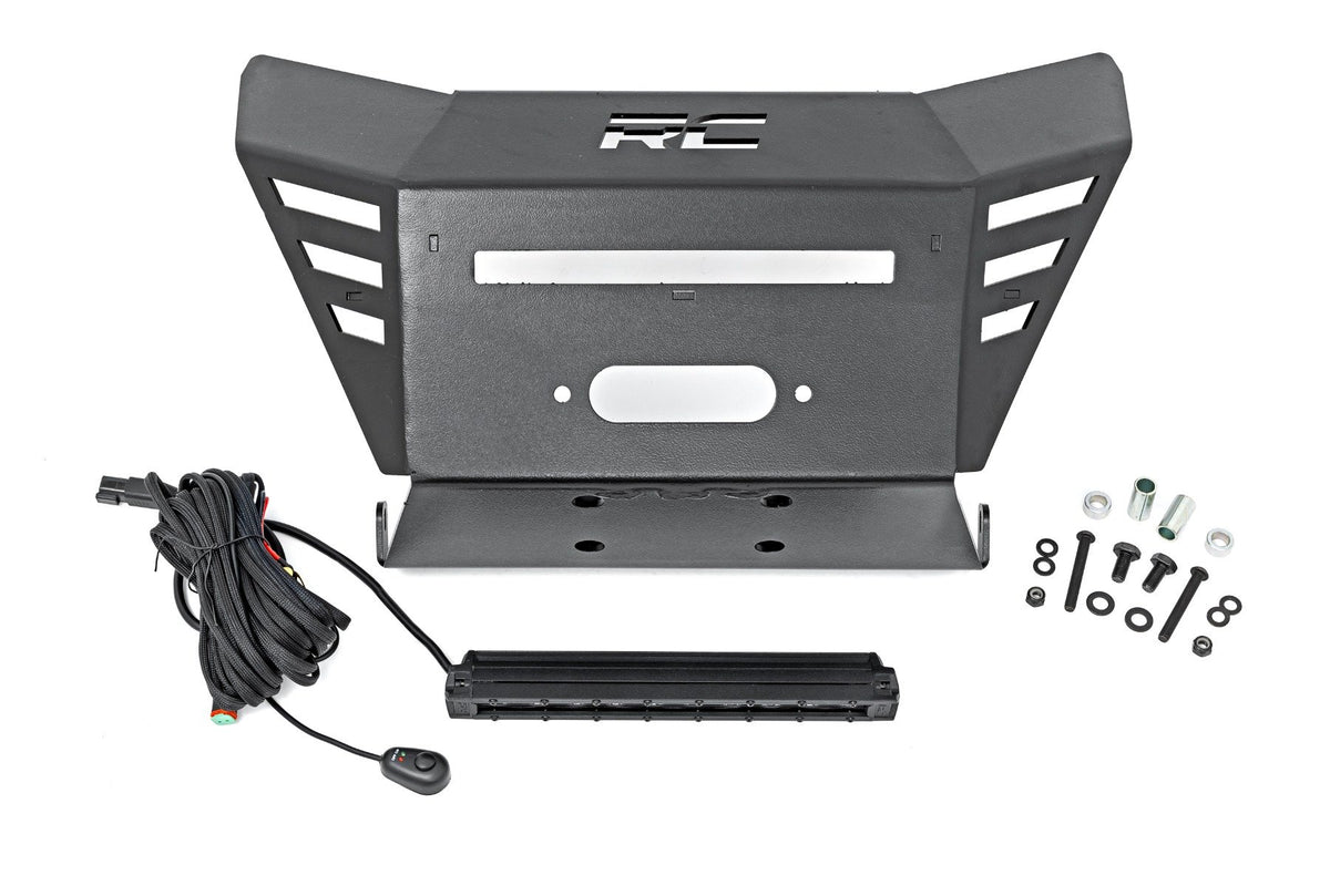Winch Plate | 10&quot; Black Slimline | Honda Pioneer 520