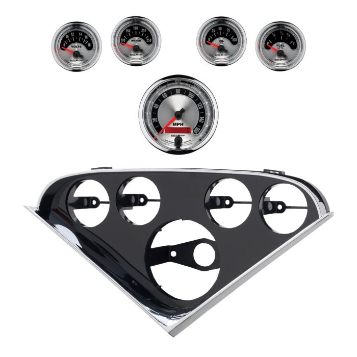 Autometer American Muscle Direct Fit Dash Kit 55-59 Chevy Truck (1 x 3-3/8in. / 4 x 2-1/16in.) - 2208-01