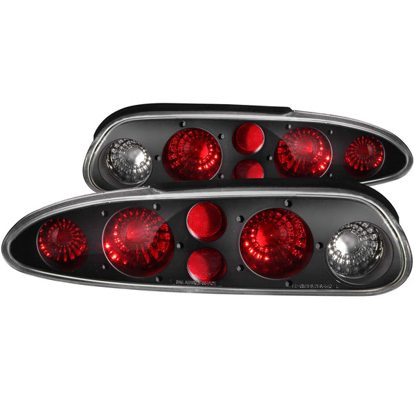 ANZO 1993-2002 Chevrolet Camaro Taillights Black - 221013 for 1993-2002 Chevrolet Camaro - front view