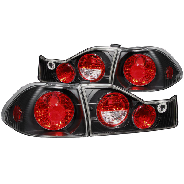 ANZO 1998-2000 Honda Accord Taillights Black - 221041 for 1998-2000 Honda Accord - front view