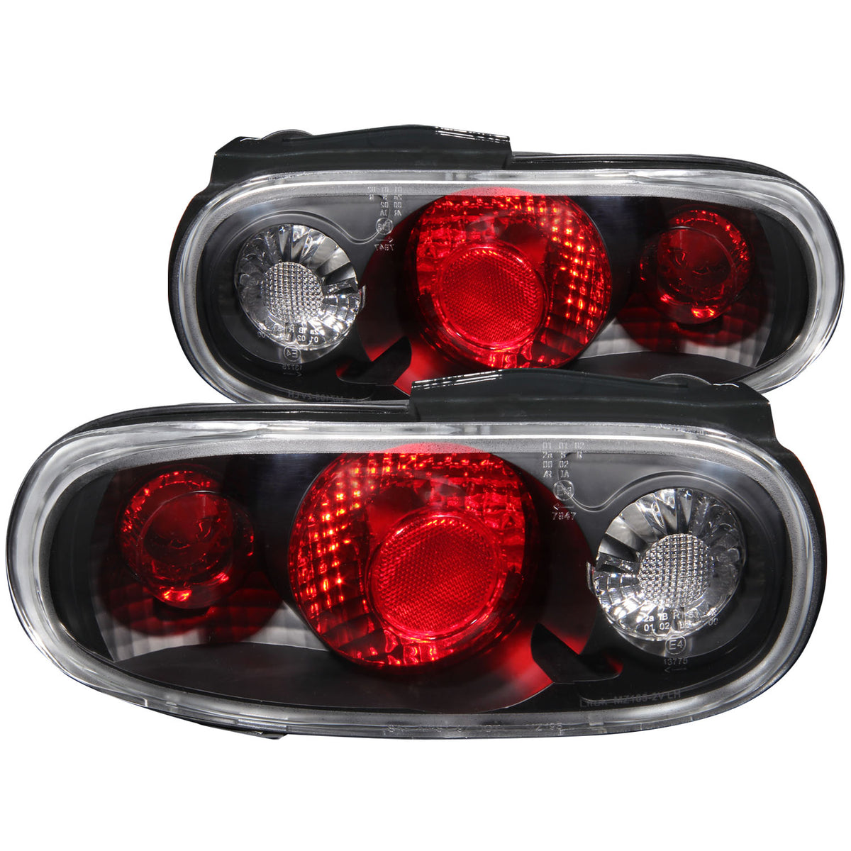 ANZO 1990-1997 Mazda Miata Taillights Black - 221077 for 1990-1997 Mazda Miata - front view