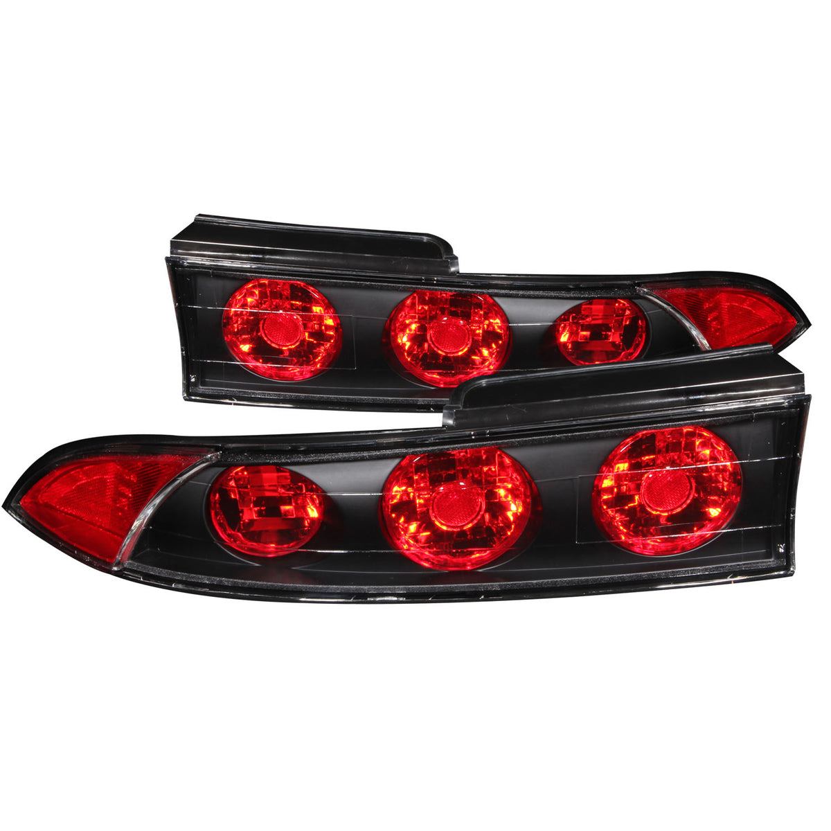 ANZO 1995-1999 Mitsubishi Eclipse Taillights Black - 221084 for 1995-1999 Mitsubishi Eclipse - front view