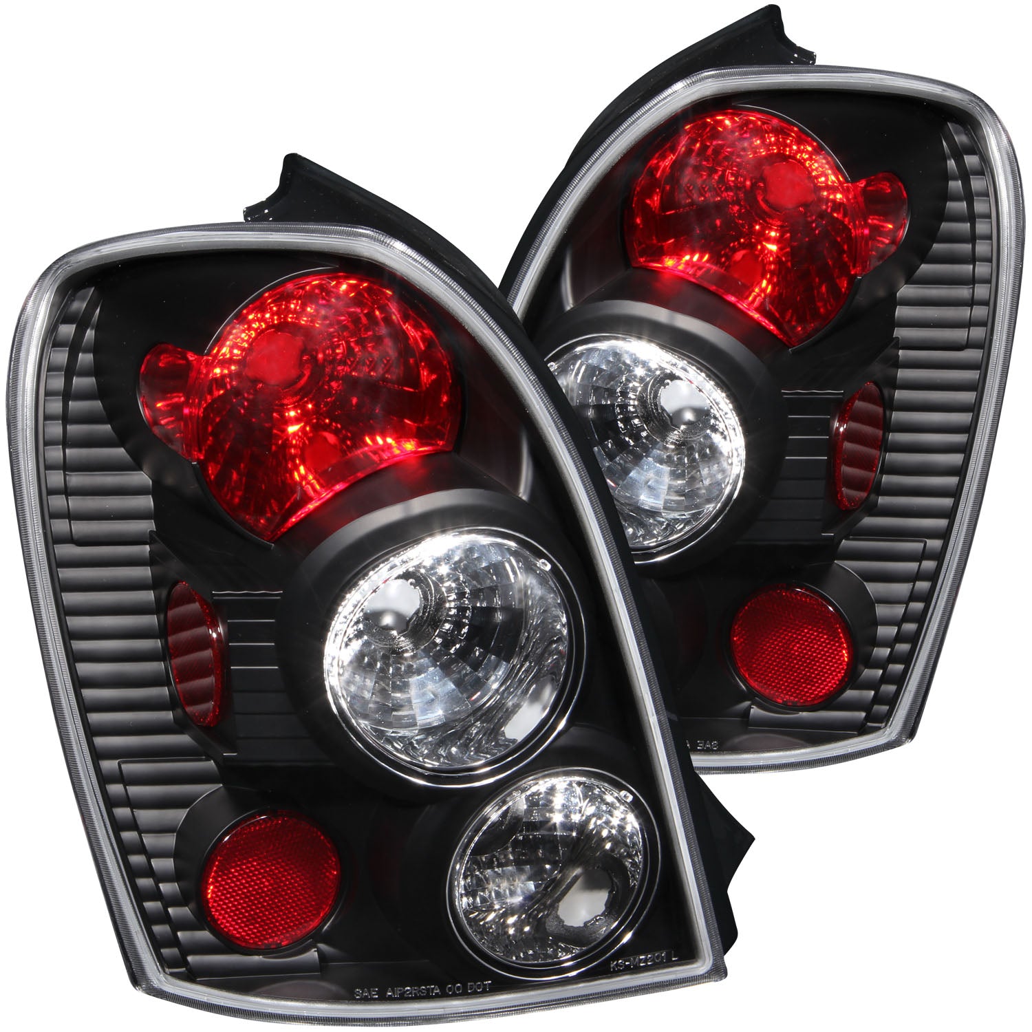 ANZO 2002-2003 Mazda Protege 5 Taillights Black - 221095 for 2002-2003 Mazda Protege - front view