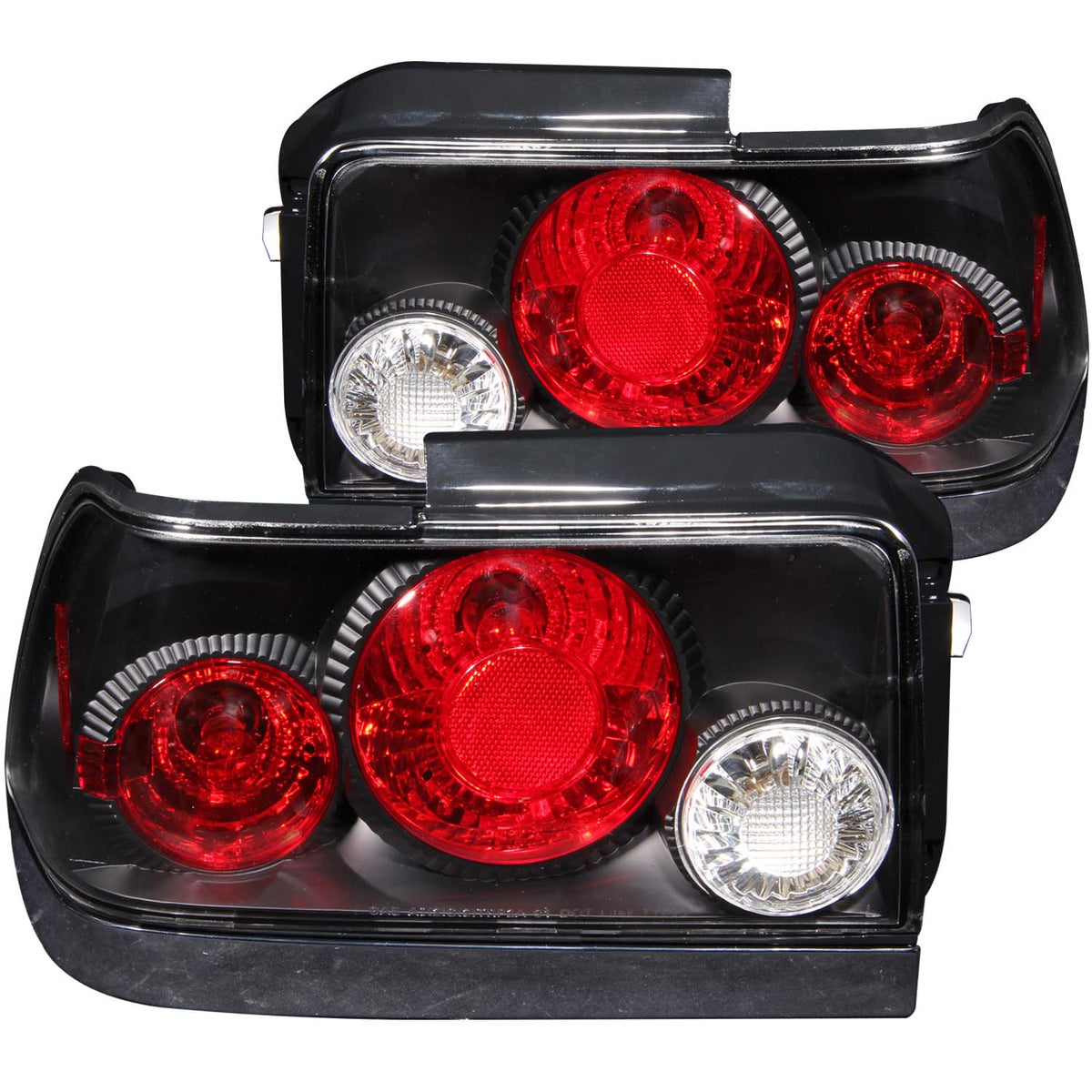 ANZO 1993-1997 Toyota Corolla Taillights Black - 221113 for 1993-1997 Toyota Corolla - front view