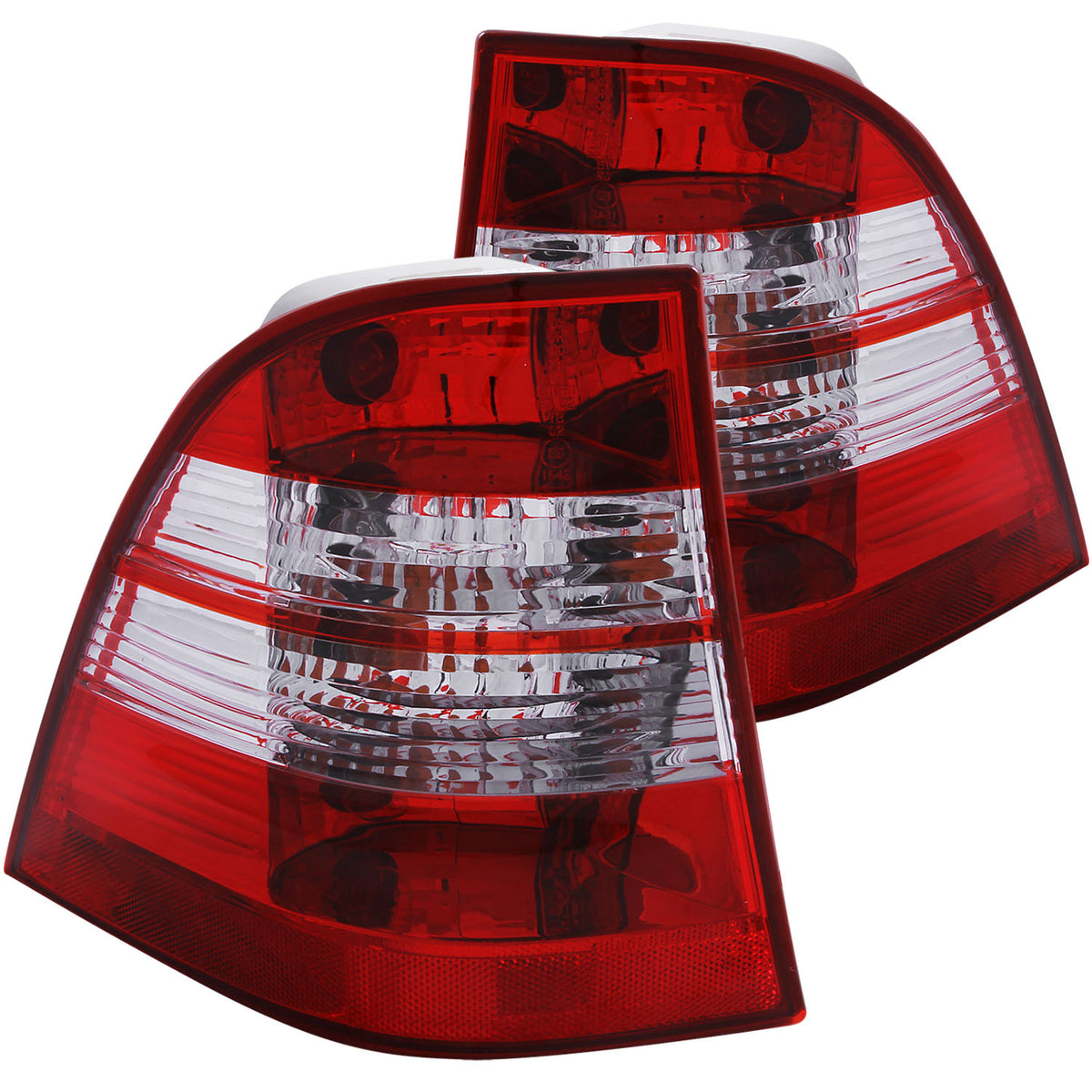 ANZO 1998-2005 Mercedes Benz M Class W163 Taillights Chrome - 221134 for 1998-2005 Mercedes Benz ML - front view