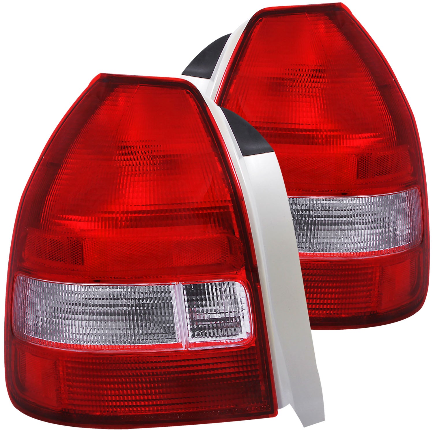 ANZO 1996-2000 Honda Civic Taillights Red/Clear - 221135 for 1996-2000 Honda Civic - front view