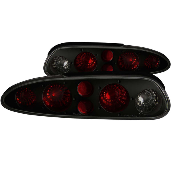 ANZO 1993-2002 Chevrolet Camaro Taillights Dark Smoke - 221175 for 1993-2002 Chevrolet Camaro - front view