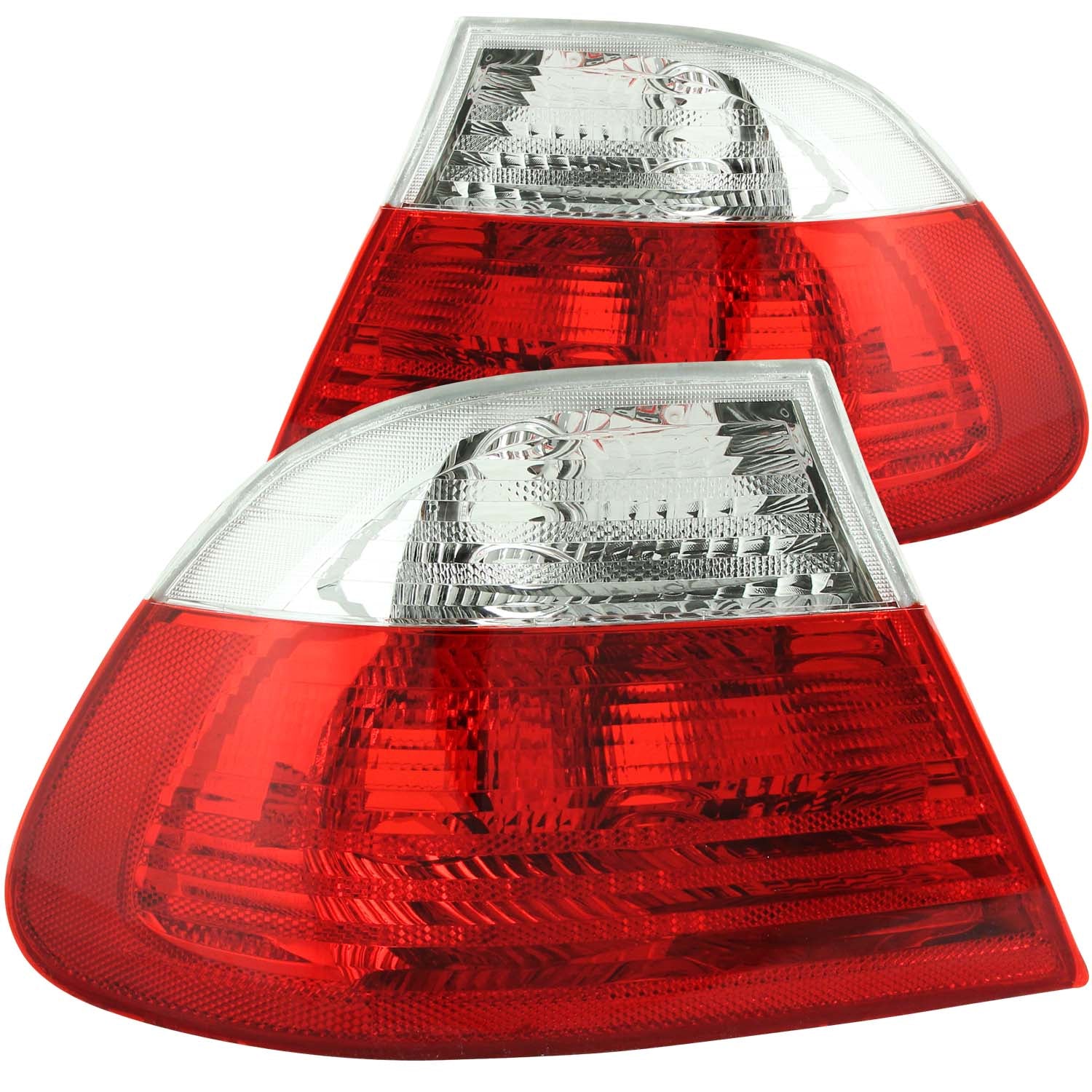 ANZO 2000-2003 BMW 3 Series E46 Taillights Red/Clear - 221217 for 1999-2006 BMW 3 Series - front view