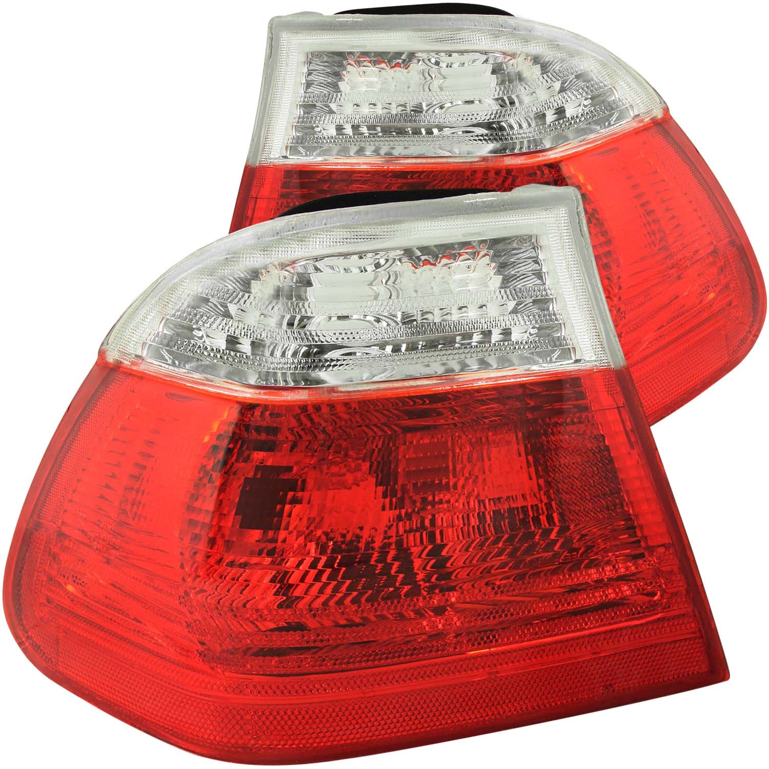 ANZO 1999-2001 BMW 3 Series E46 Taillights Red/Clear - 221218 for 1999-2001 BMW 3 Series - front view