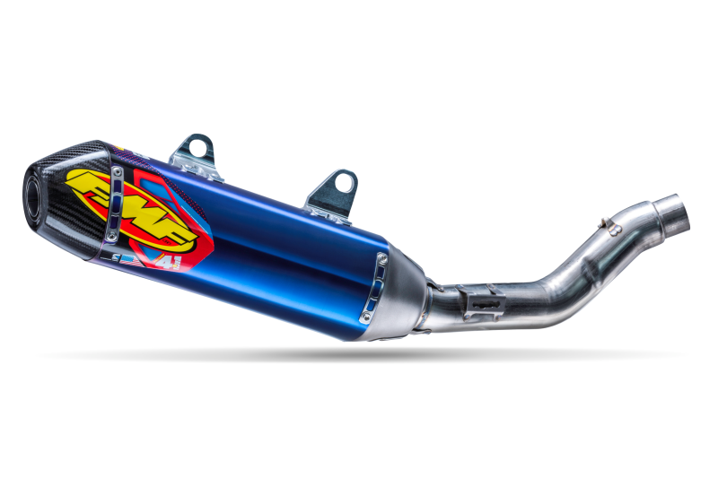 FMF Racing 2025 Triumph TF 450-RC Titanium Factory 4.1 RCT Slip-On Muffler w/ Carbon Cap - 045700 - front view