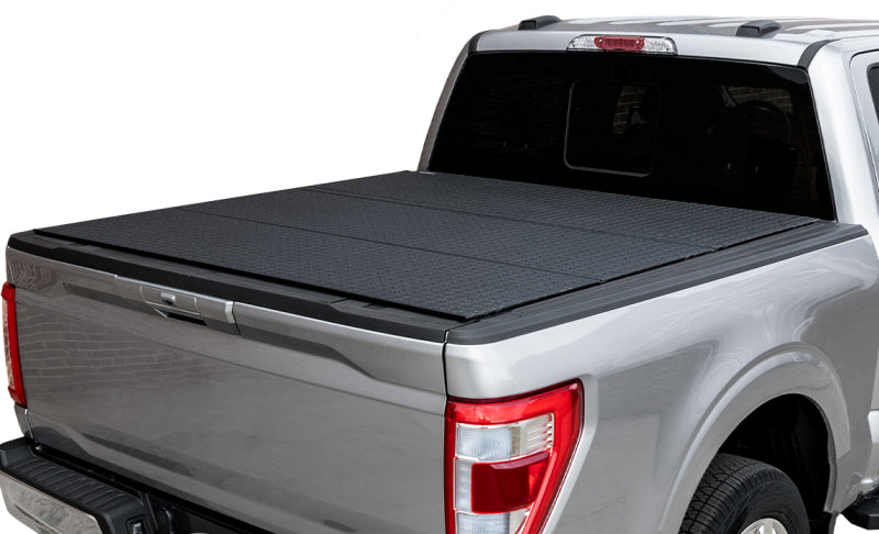 Access LOMAX 2022+ Rivian R1T 4ft 6in Bed (w/ OEM Tonneau Track) Folding Hard Cover - Black Diamond - B4080019