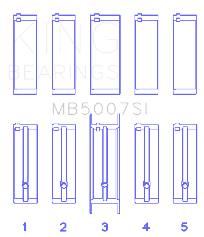 King Engine Bearings G.M.C. Saturn (Size +0.25mm) Main Bearing Set - MB5007SI0.25