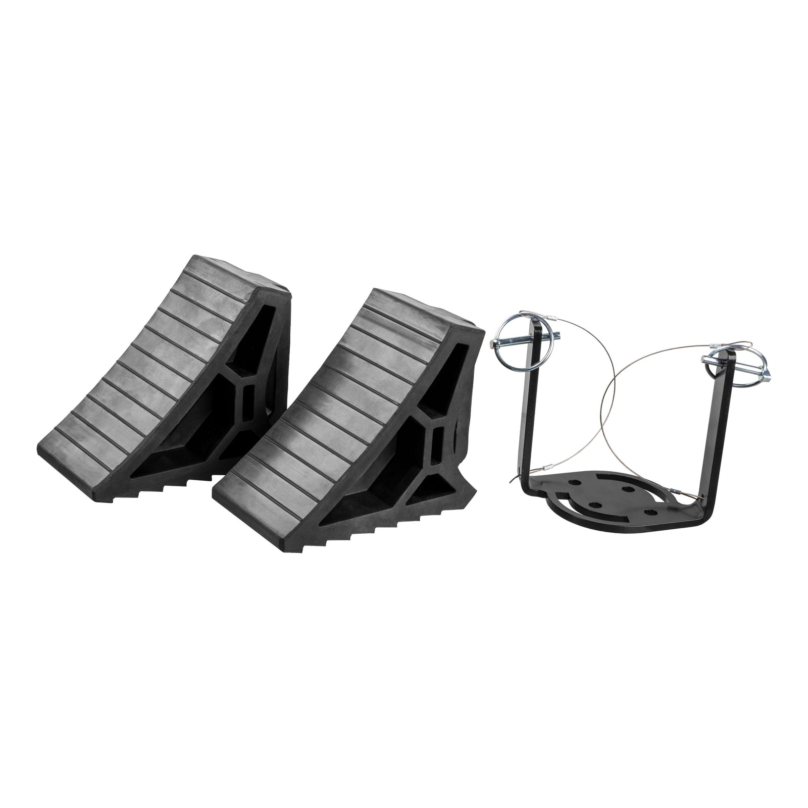 CURT 22802 HD Wheel Chocks 2-Pack with Mounting Bracket