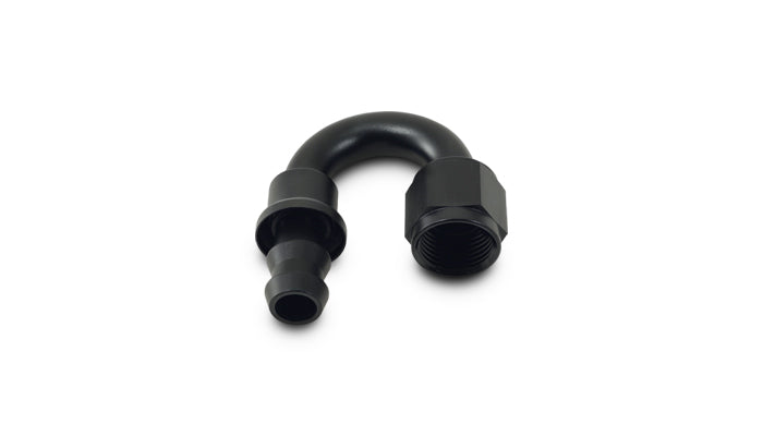 Vibrant -12AN Push-On 180 Deg Hose End Fitting - Aluminum - 22812