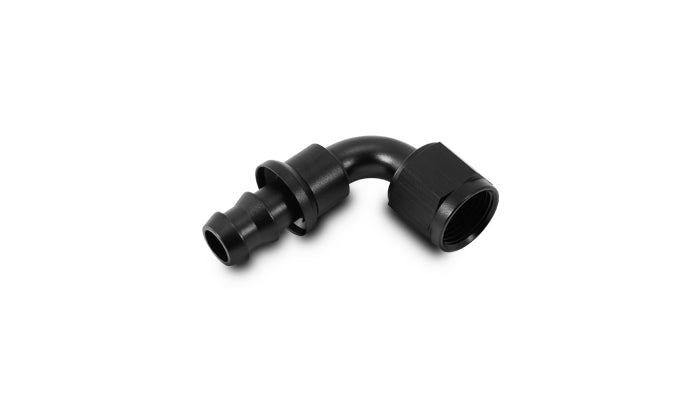 Vibrant -8AN Push-On 90 Deg Hose End Fitting - Aluminum - 22908