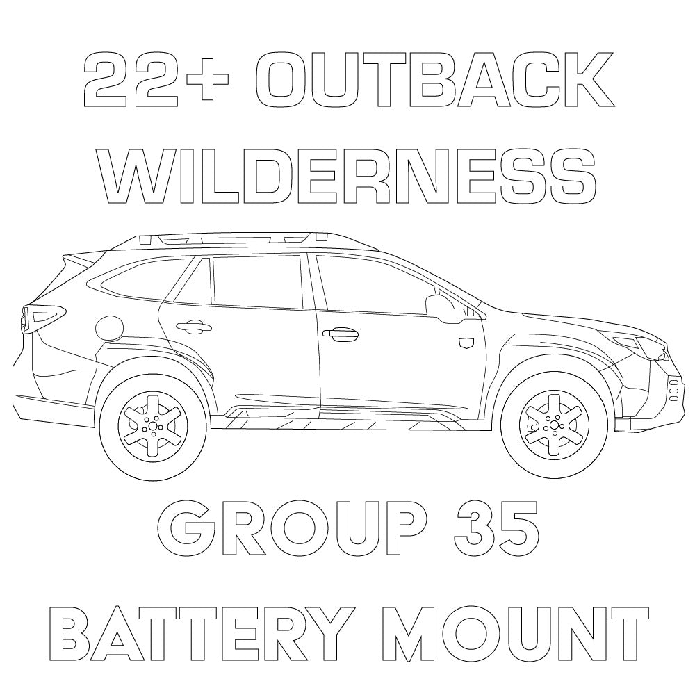 Mele Design - 2022+ Subaru Outback Wilderness Group 35 Battery Mount by Mele Design - angle view