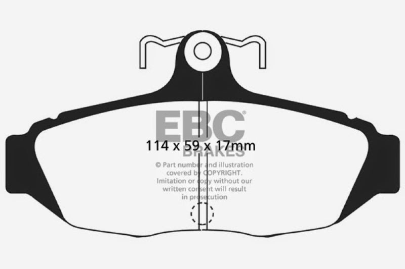 EBC 87-91 Ford Country Squire 5.0 Ultimax2 Front Brake Pads - UD200 for 1982-1994 Lincoln Town Car - front view