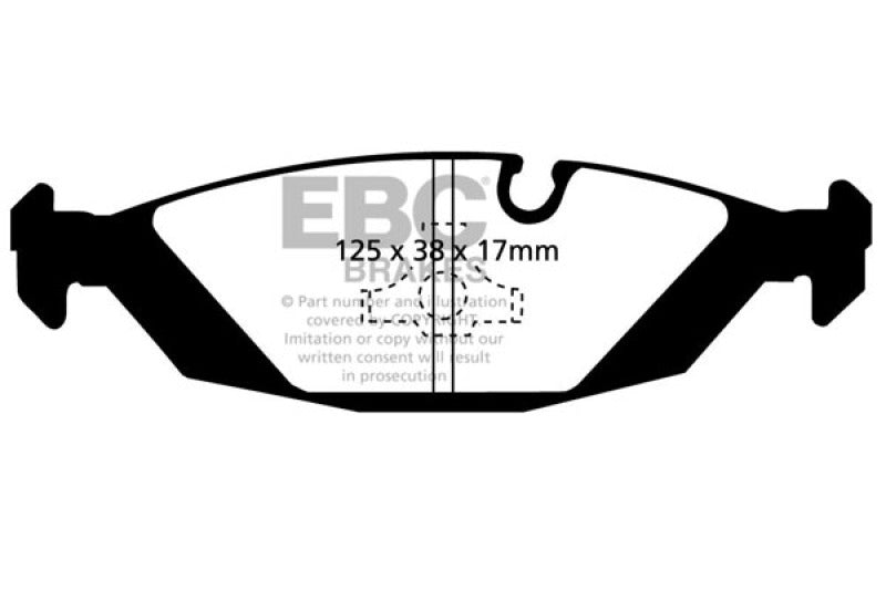 EBC 87-88 BMW M5 3.5 (E28) Yellowstuff Rear Brake Pads - DP4447R