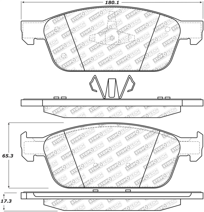 StopTech 13-19 Ford Escape / 13-18 Ford Focus Street Select Front Brake Pads - 305.16450