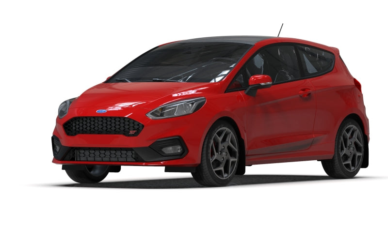 Rally Armor 18-23 Ford Fiesta ST MK8 Black UR Mud Flap w/Red Logo - MF60-UR-BLK/RD
