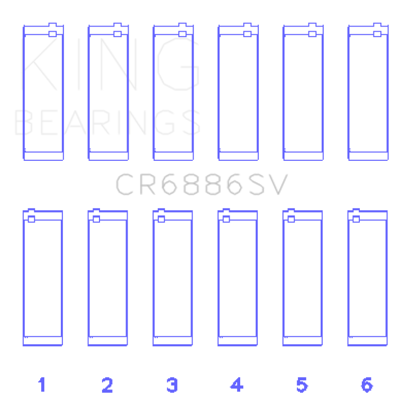 King Engine Bearings Mercedes Benz M 276 DE35 Sputter Replacement (Size +0.25mm) Conrod Bearing Set - CR6886SV0.25