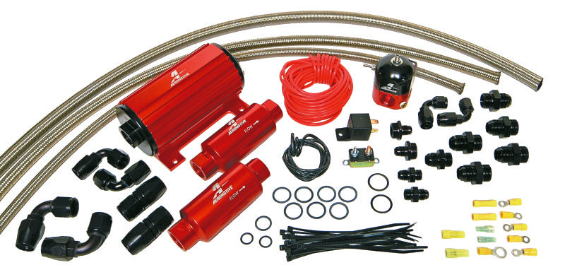 Aeromotive A1000 Carbureted Fuel System Complete (Inc 11101 Pump/13204 Reg/Filters/Hose/Etc.) - 17242 by Aeromotive - front v