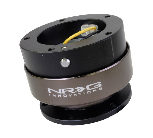 NRG Quick Release Kit Gen 2.5 - Black / Black Ring (6 Hole Base 5 Hole Top) - SRK-330BK - front view