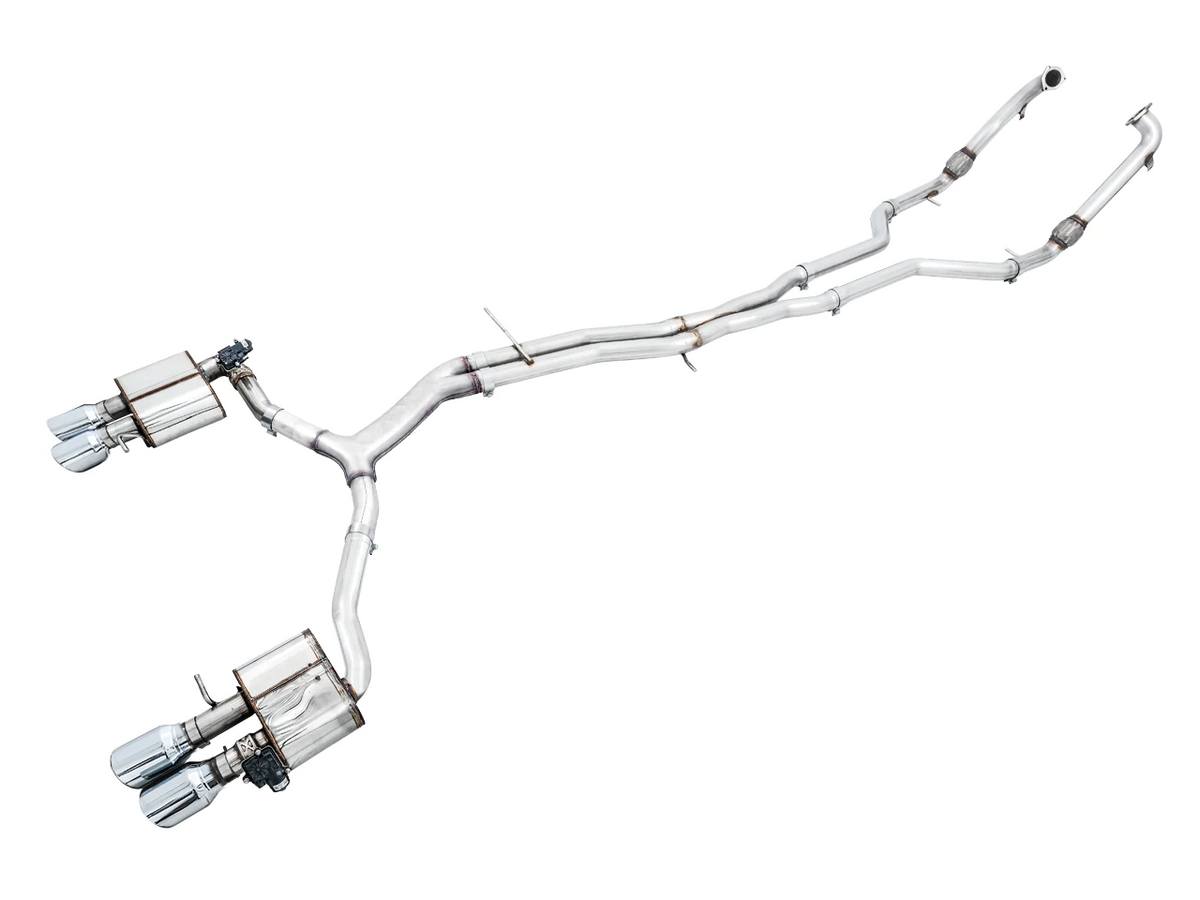 AWE Tuning Audi B9 S5 Sportback SwitchPath Exhaust - Non-Resonated (Silver 102mm Tips) - 3025-42042
