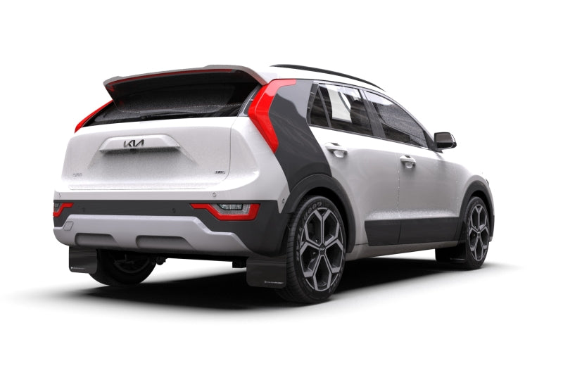 Rally Armor 2023 Kia Niro SG2 Black UR Mud Flap White Logo - MF21-UR-BLK-WH