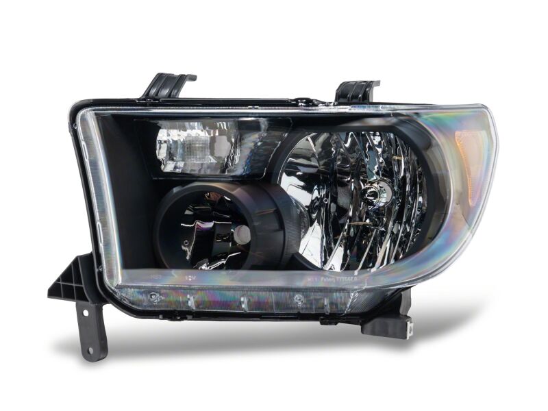 Raxiom 07-13 Toyota Tundra OEM Style Headlights- Black Housing- Clear Lens - TU31281 - front view