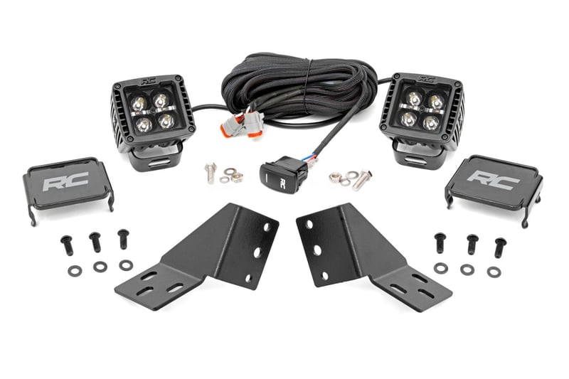 Rough Country - LED Light Kit - Rear Mount - 2" Black Pair - Amber DRL - CFMOTO UFORCE U10 1000 PRO (2025) - 96126 by Rough C