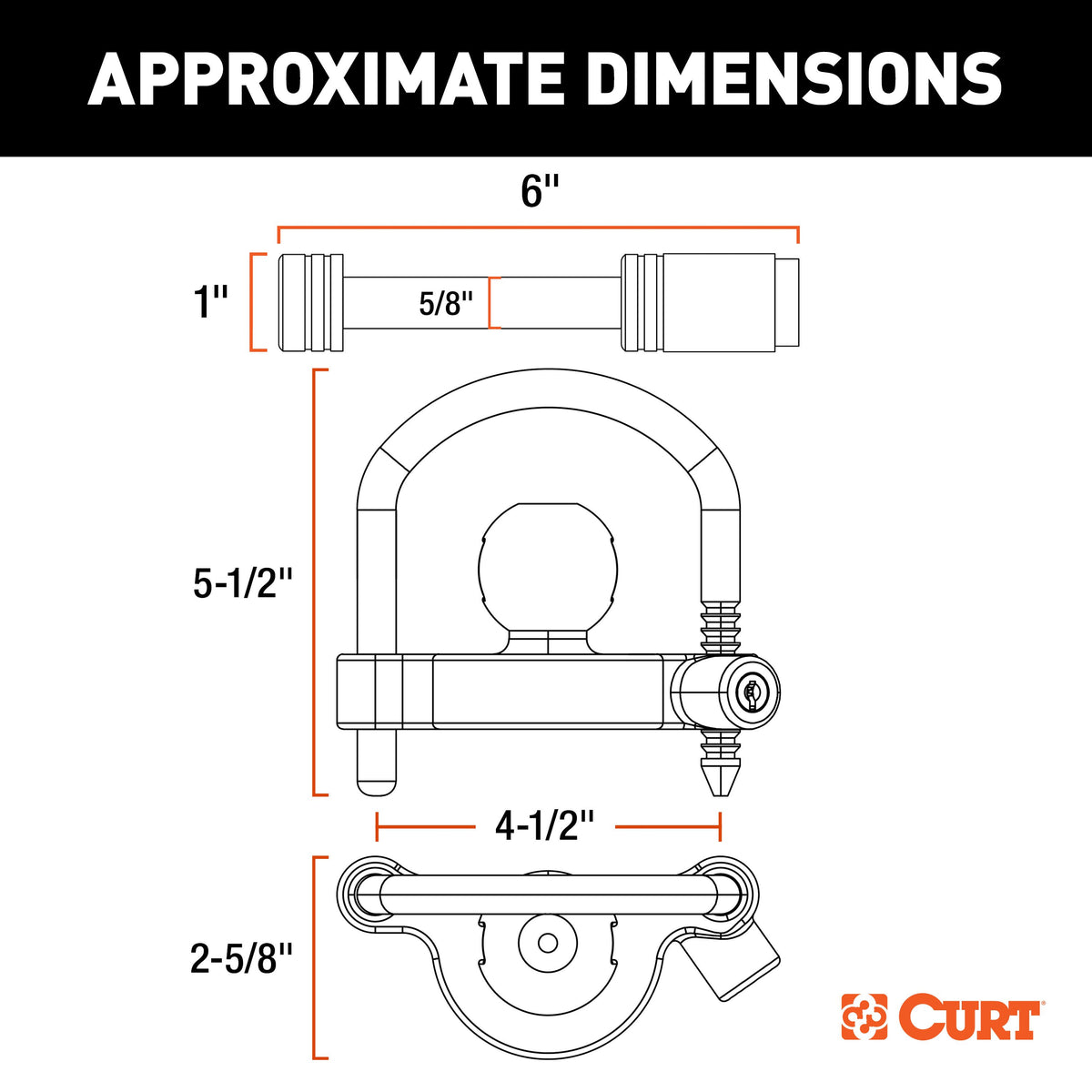 Hitch & Coupler Lock Set, 2" or 2-1/2" Receivers, 1-7/8" to 2-5/16" Couplers