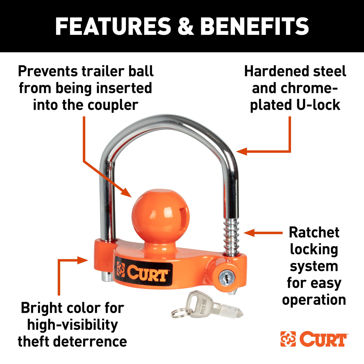 Hitch & Coupler Lock Set, 2" or 2-1/2" Receivers, 1-7/8" to 2-5/16" Couplers
