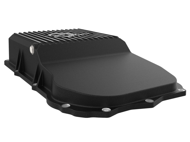 aFe 18-25 Jeep Wrangler JL V6 Transmission Pan - Black w/ Machined Fins - 46-71300B