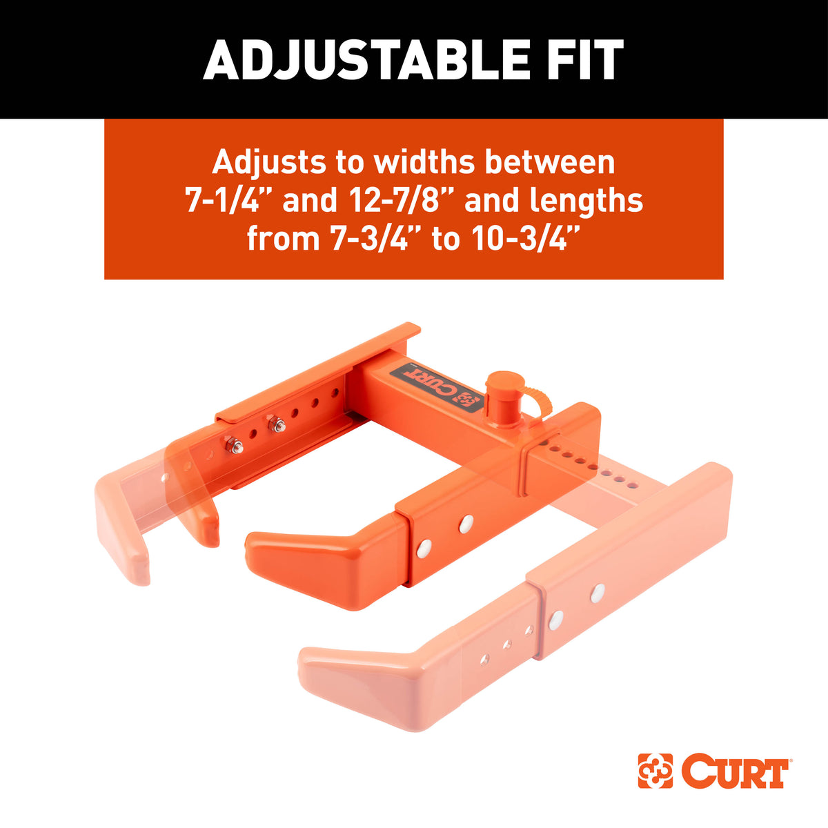 CURT 23176 Adjustable Trailer Wheel Lock, 16.5” x 6.5”-8 to 33" x 12-1/2"/R15